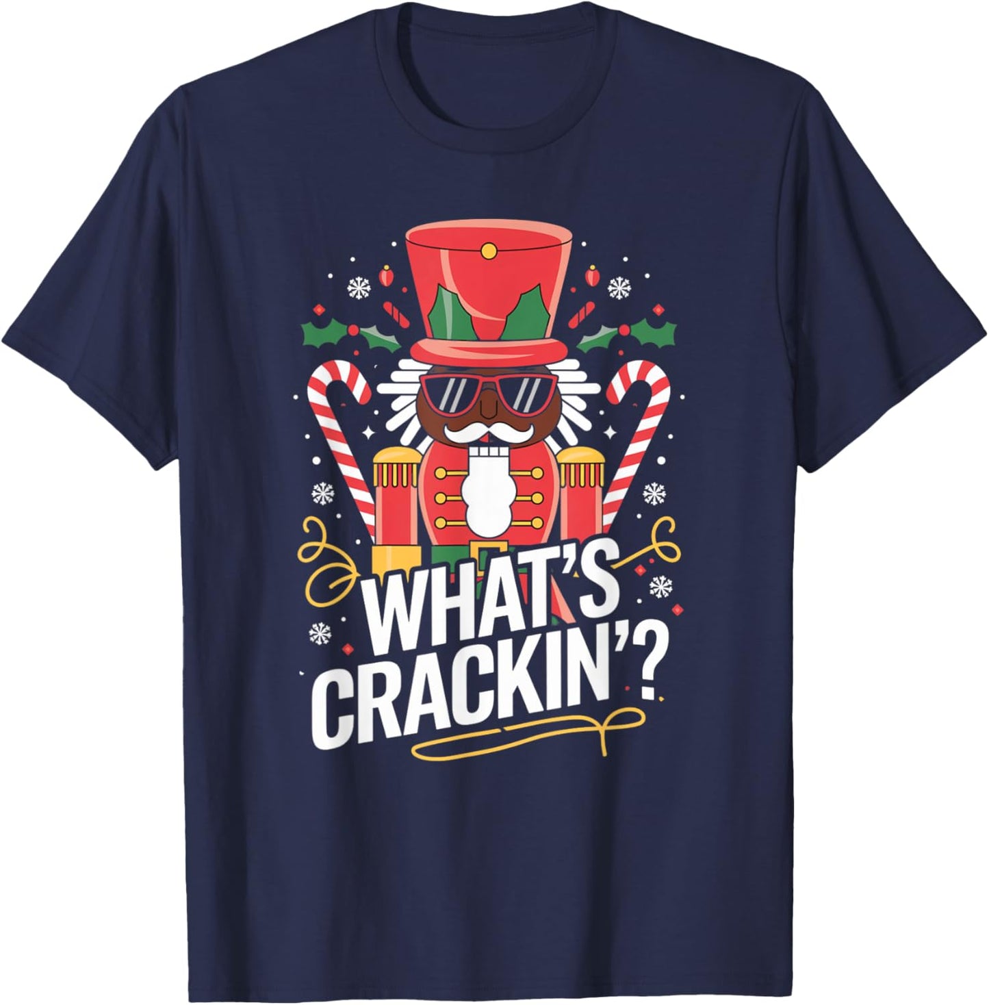 Funny Christmas African American Nutcracker Men Women Kids T-Shirt - T-Shirt | Navy