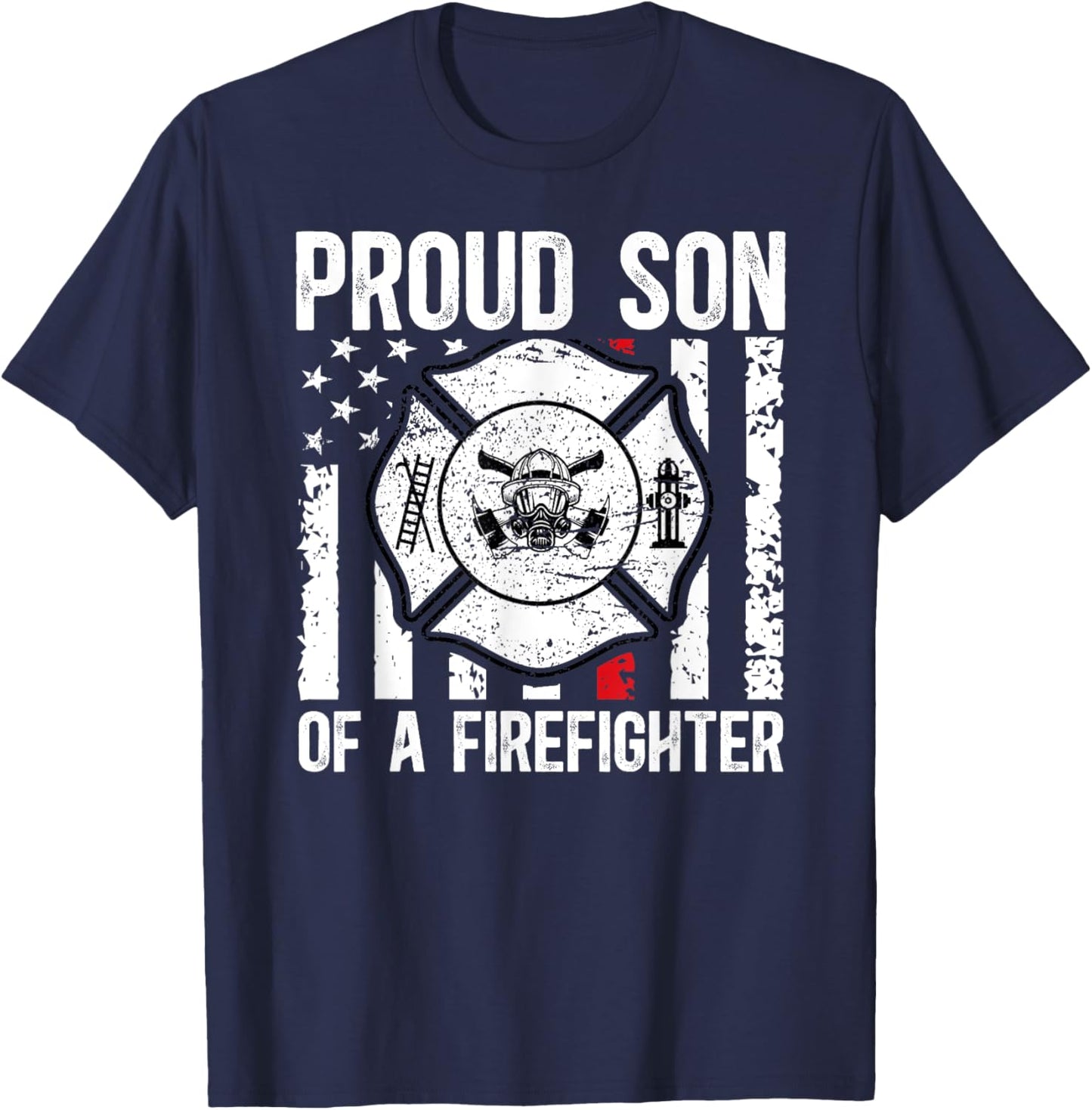 Proud Son Of A Firefighter Son Fireman Son Fire Son T-Shirt - T-Shirt | Navy