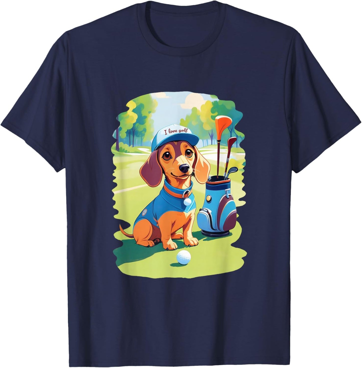 Golf Fans Dachshund Golfing Dog Owners T-Shirt - T-Shirt | Navy