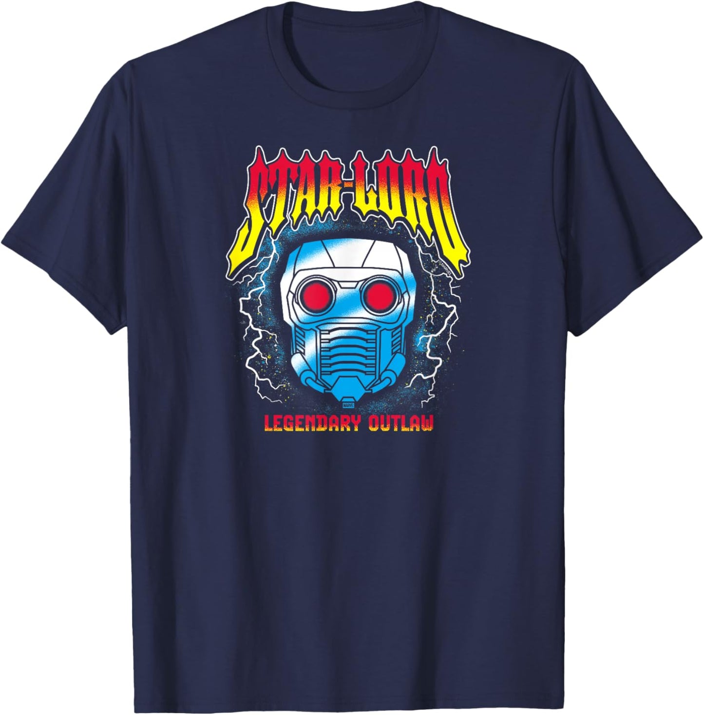 Guardians Of The Galaxy - Star Lord Metal Inspired T-Shirt - T-Shirt | Navy