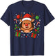 Funny Reindeer Christmas Cute Winter Holiday Cartoon Art T-Shirt - T-Shirt | Navy