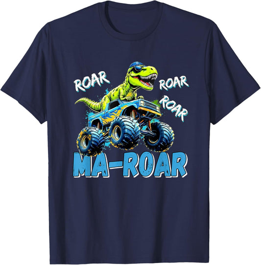 Ma-Roar Passover Jewish Holiday Dinosaur Monster Truck T-Shirt - T-Shirt | Navy