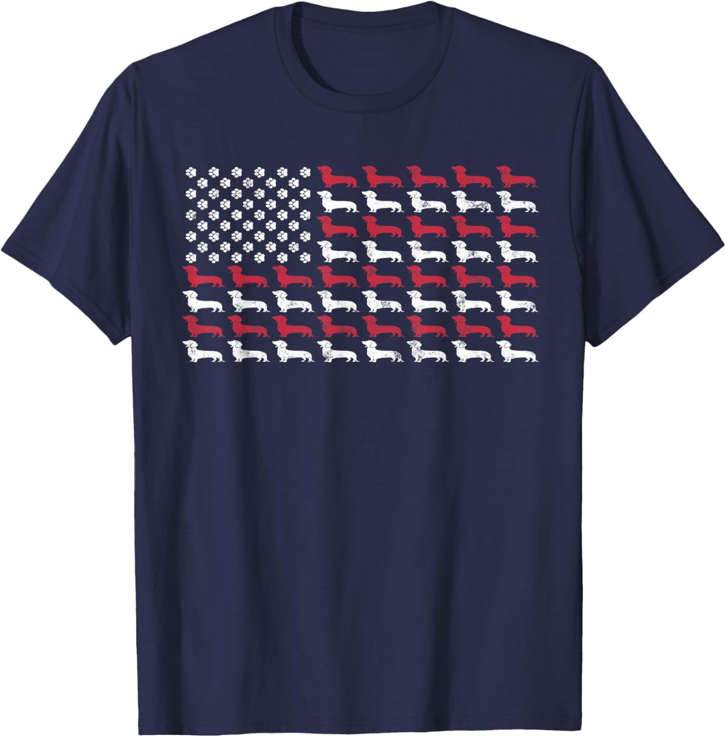 American Flag Dachshund Patriotic Dog Men Women 4th of July T-Shirt - T-Shirt | Navy