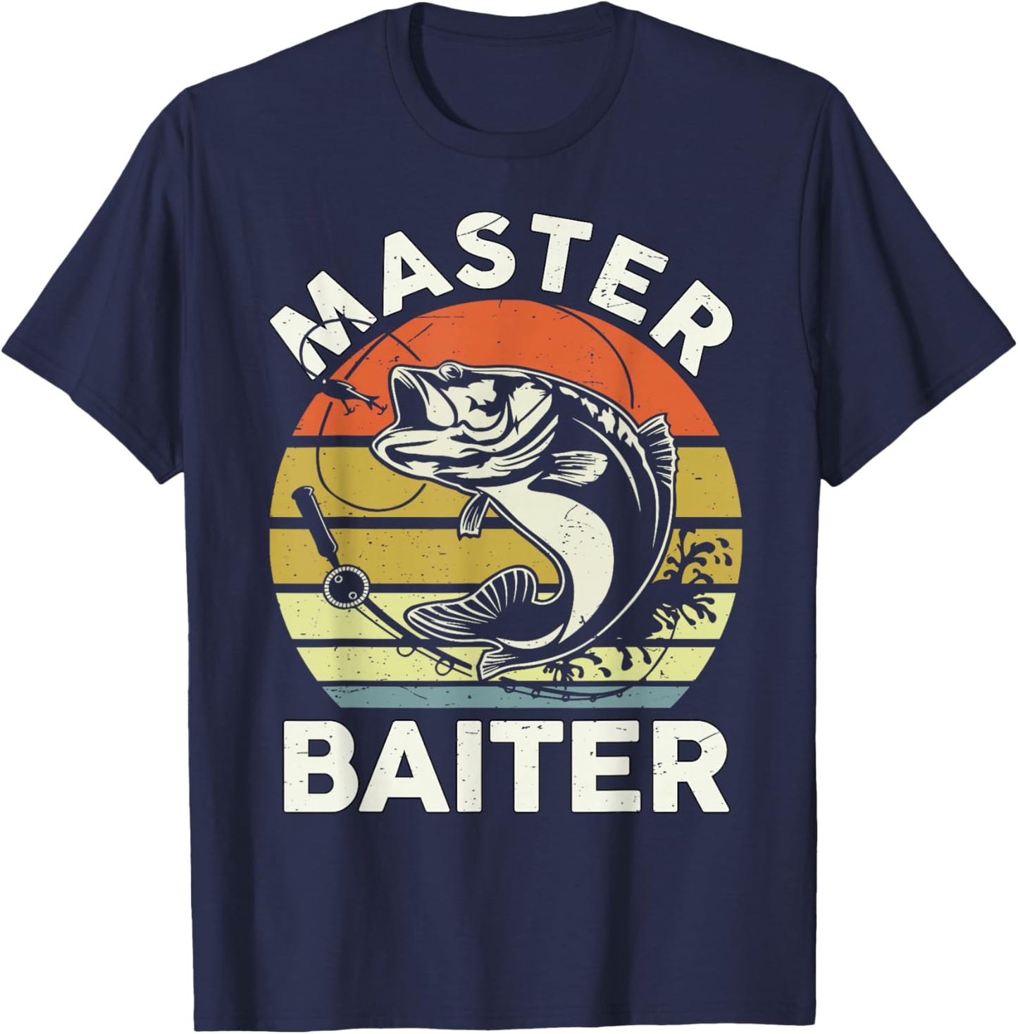 Master Baiter Fishing-Shirt Kids Men Bass Dad Fishing T-Shirt - T-Shirt | Navy