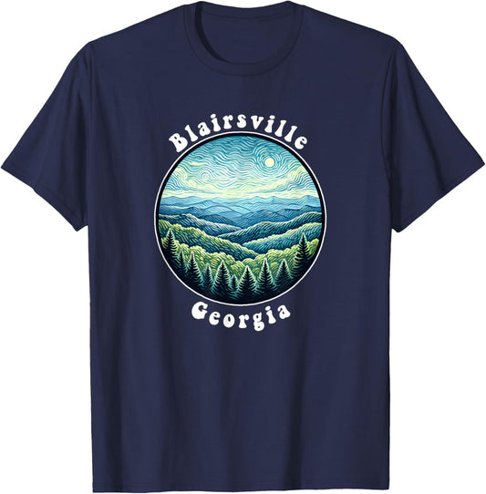 Blairsville Georgia Mountains Forest Vacation Souvenir T-Shirt - T-Shirt | Navy