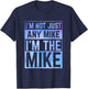 Personalized Gifts For Mike -Adults, -Kids Black Medium Modern Mock Collar Short Sleeve T-Shirt - T-Shirt | Navy