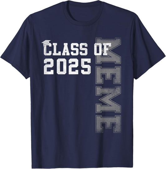 Meme Senior 2025 Proud Meme Of A Class Of 2025 Graduation T-Shirt - T-Shirt | Navy