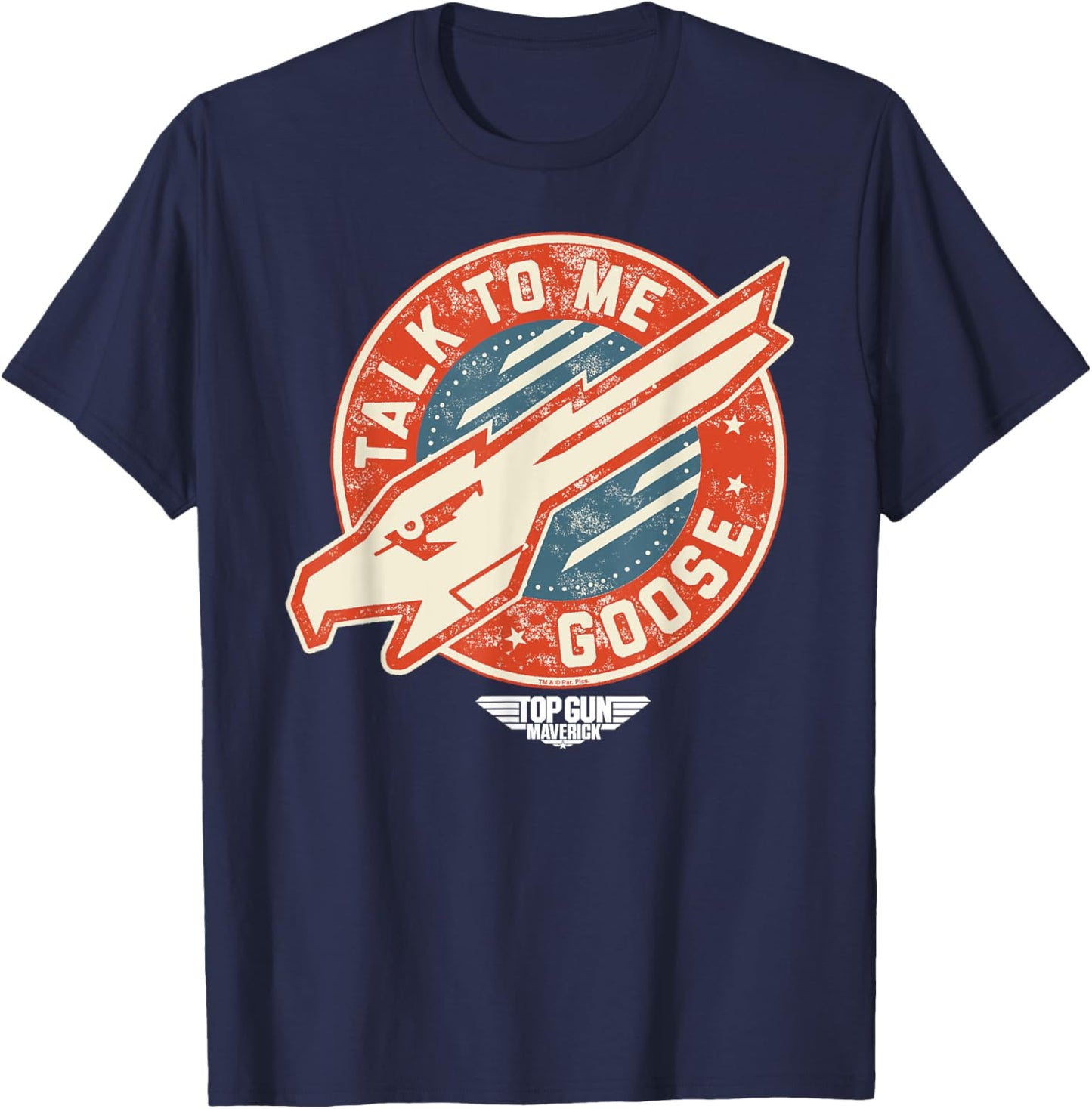 Top Gun Maverick Talk To Me Goose Eagle Head T-Shirt - T-Shirt | Navy