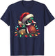 Santa Mallard Duck with Christmas Lights Hunting Season T-Shirt - T-Shirt | Navy