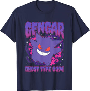 Pokémon Gengar Ghost Type 0094 Spooky Poster T-Shirt - T-Shirt | Navy