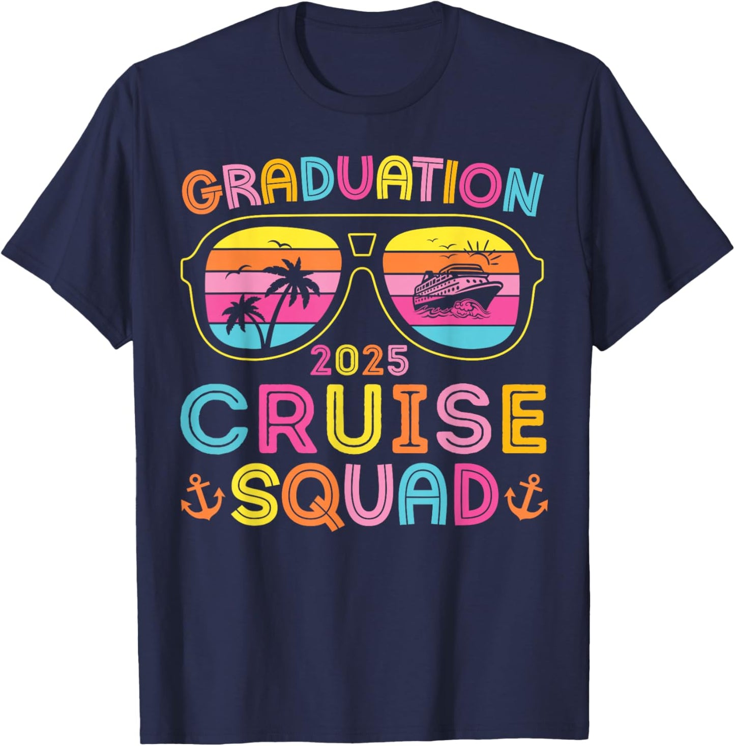 Graduation Cruise Squad 2025 Seniors Cruise Crew Matching T-Shirt - T-Shirt | Navy