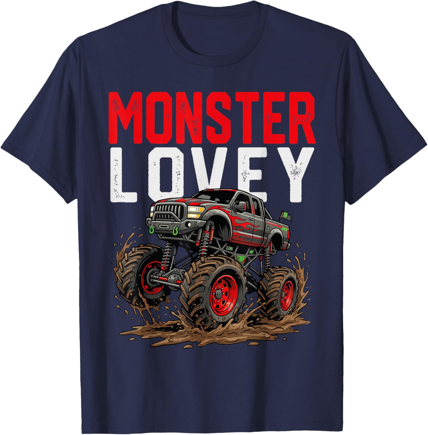 Monster Lovey Monster Truck Mothers Day Family Matching T-Shirt - T-Shirt | Navy