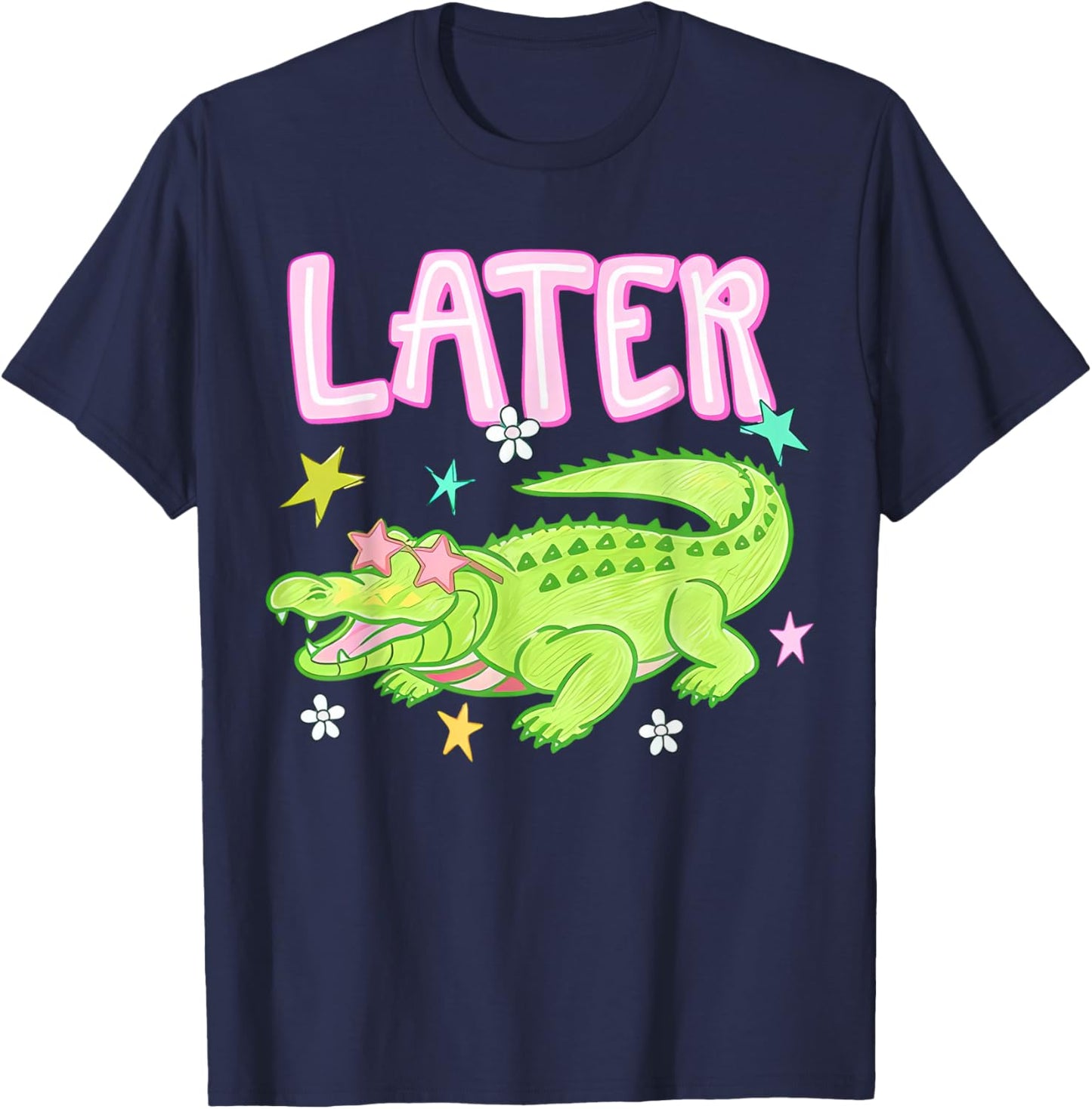 (2 Sides) Later Gator After While Crocodile Cute Graduation T-Shirt - T-Shirt | Navy