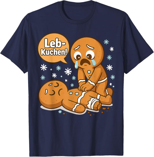 Gingerbread Christmas Shirt Men's Funny Women's Christmas T-Shirt - T-Shirt | Navy