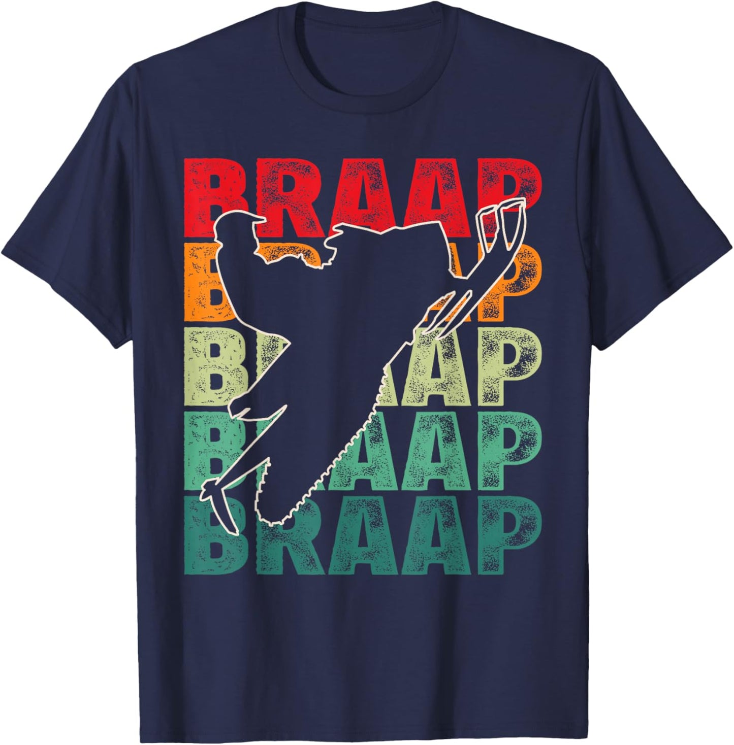 Snowmobile Braap Retro Funny Outdoor Racing Legend Man Woman T-Shirt - T-Shirt | Navy