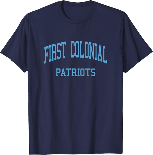 First Colonial High School HS Virginia Beach VA Retro T-Shirt - T-Shirt | Navy