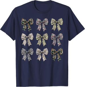 Camo Coquette Bow Duck Hunting Camouflage Girls Women T-Shirt - T-Shirt | Navy
