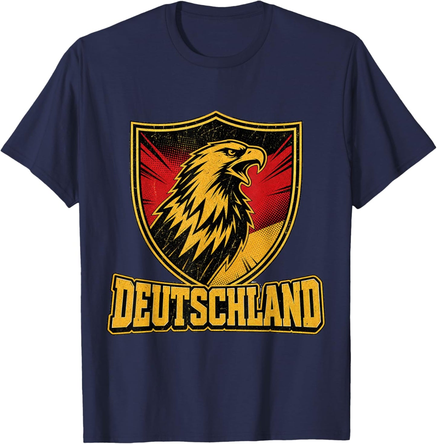 Deutschland Adler - Fan Design Schwarz Rot Gold T-Shirt - T-Shirt | Navy