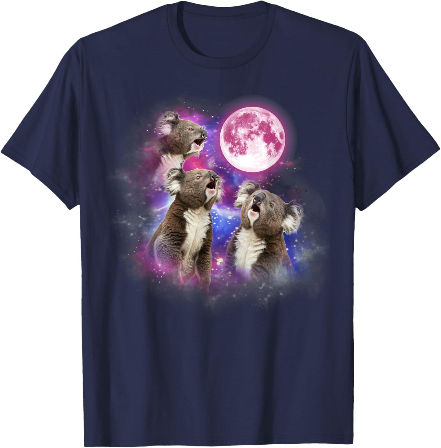 Koala Howling At The Moon Wildlife colorful koala T-Shirt - T-Shirt | Navy