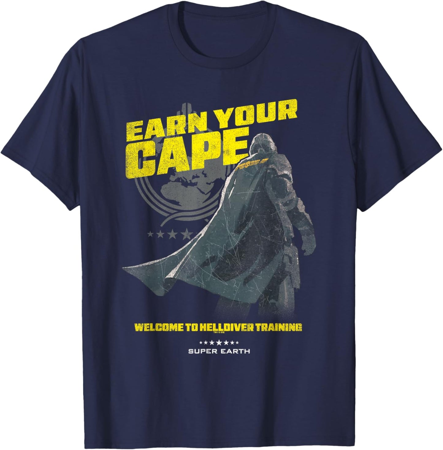 Helldivers 2 Win Your Cape Training Video Game T-Shirt - T-Shirt | Navy