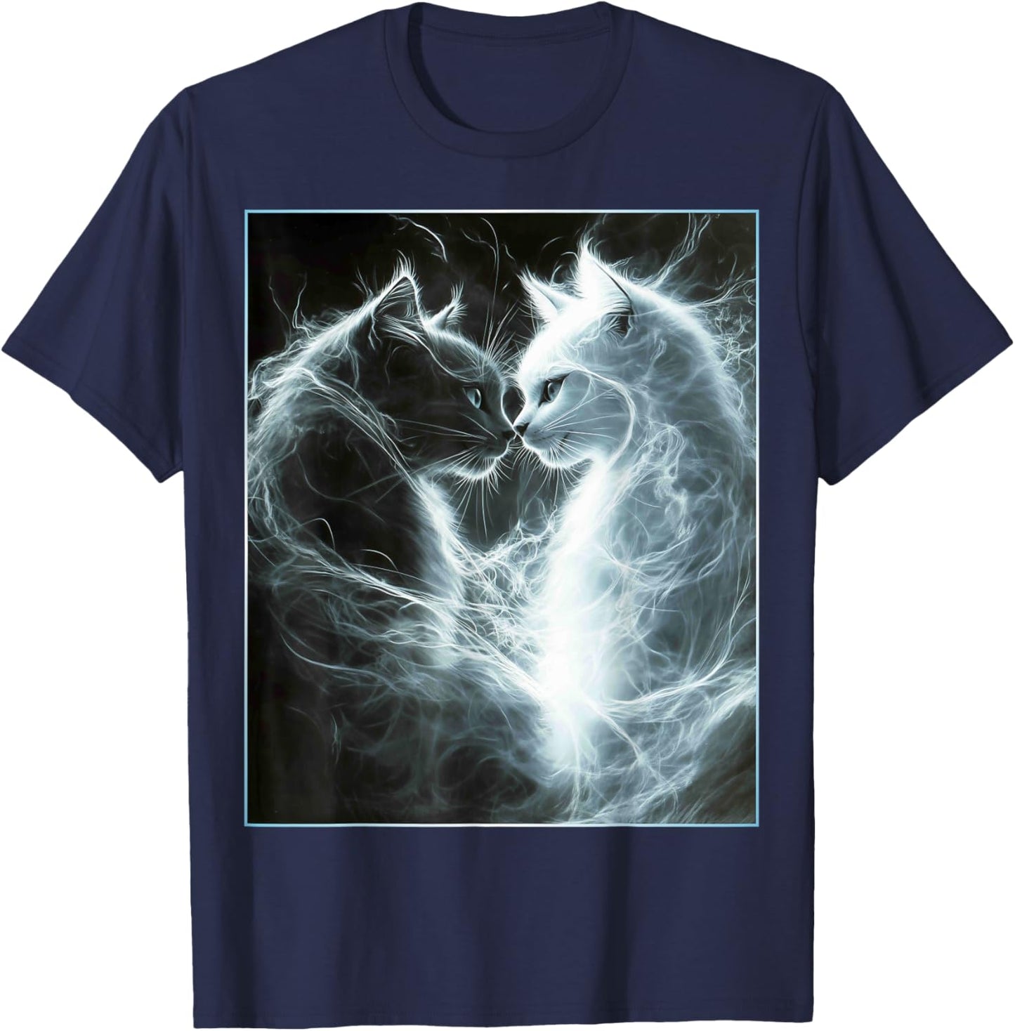 Cute Magical Cat Kitten Fantasy Art Design T-Shirt - T-Shirt | Navy