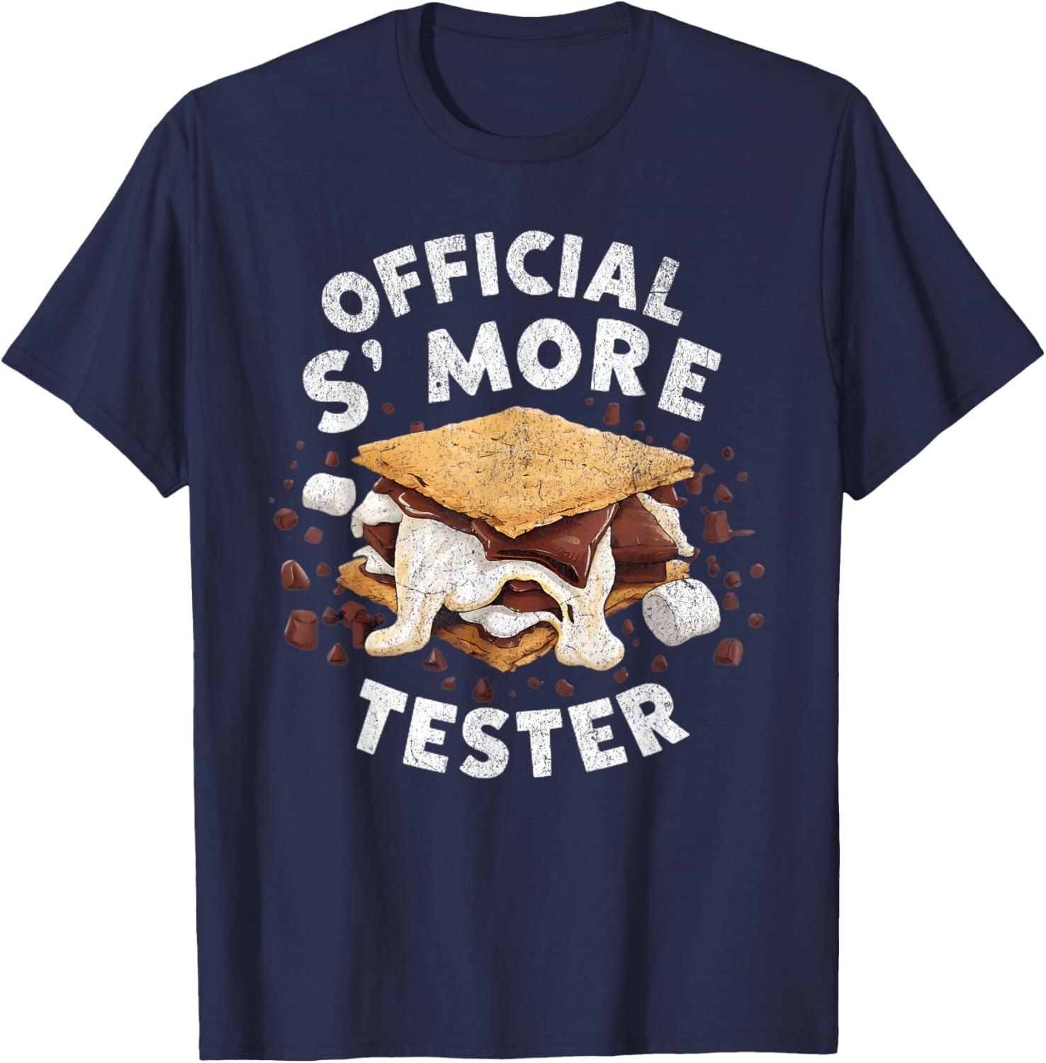 Official Smore Tester Marshmallows Campfire S'mores T-Shirt - T-Shirt | Navy