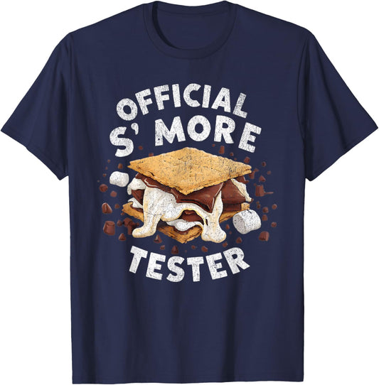 Official Smore Tester Marshmallows Campfire S'mores T-Shirt - T-Shirt | Navy