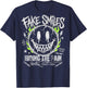 Backprint Streetwear Fashion Women's Men's Retro Smile T-Shirt - T-Shirt | Navy