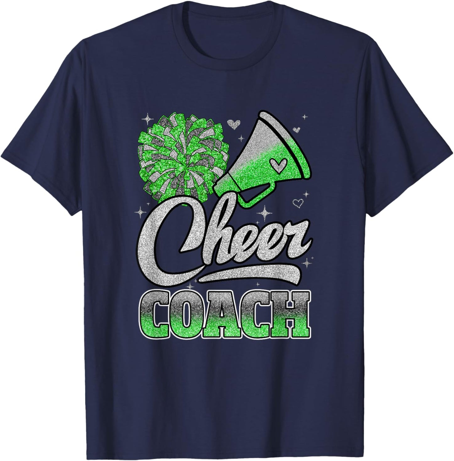 Cheer Coach Funny Cheerleader Cheerleading Green Women Girl T-Shirt - T-Shirt | Navy