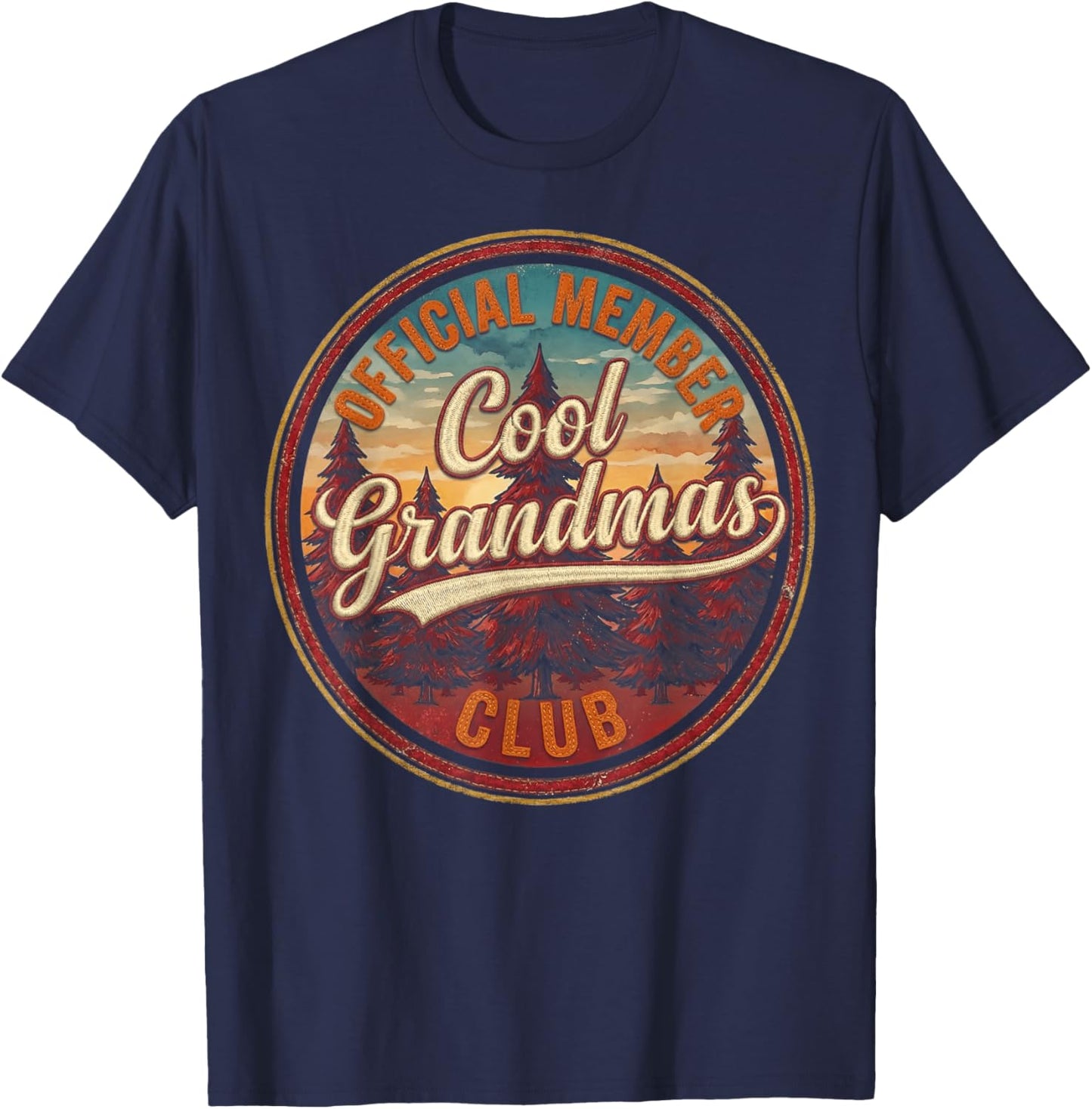 Funny Grandmother Vintage Cool Grandmas Club Official Member T-Shirt - T-Shirt | Navy