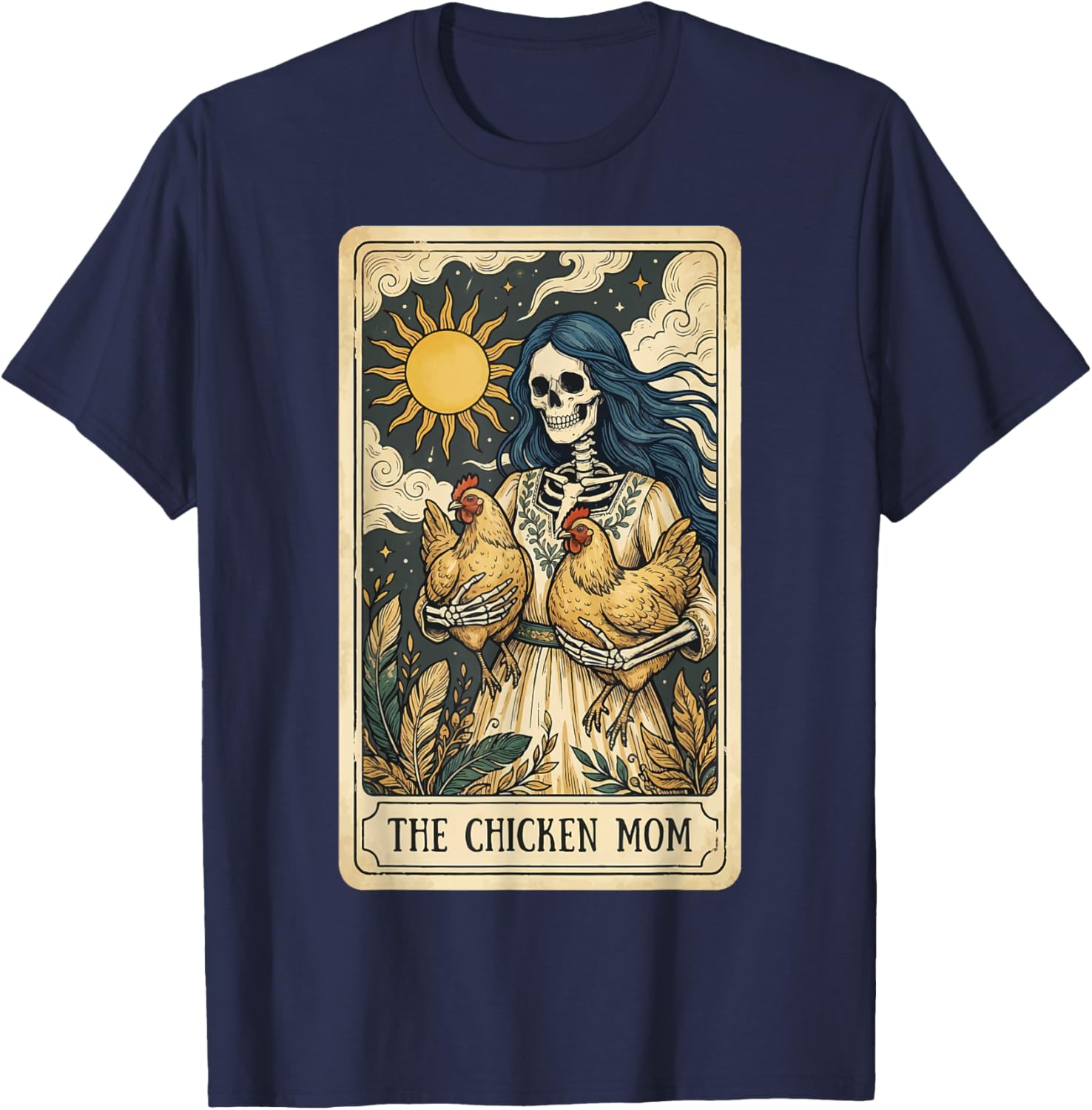 The Chicken Mom Tarot Card T-Shirt - T-Shirt | Navy