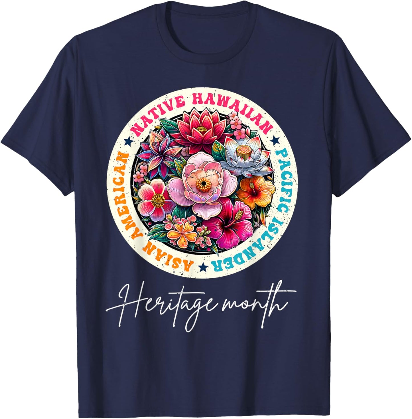 AAPI Asian American Pacific Islander Month Heritage Vintage T-Shirt - T-Shirt | Navy