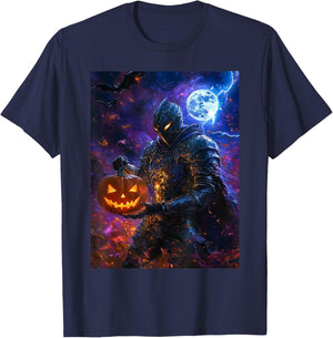 Halloween Girls Boys Spooky Knight Pumpkin Kids Halloween T-Shirt - T-Shirt | Navy