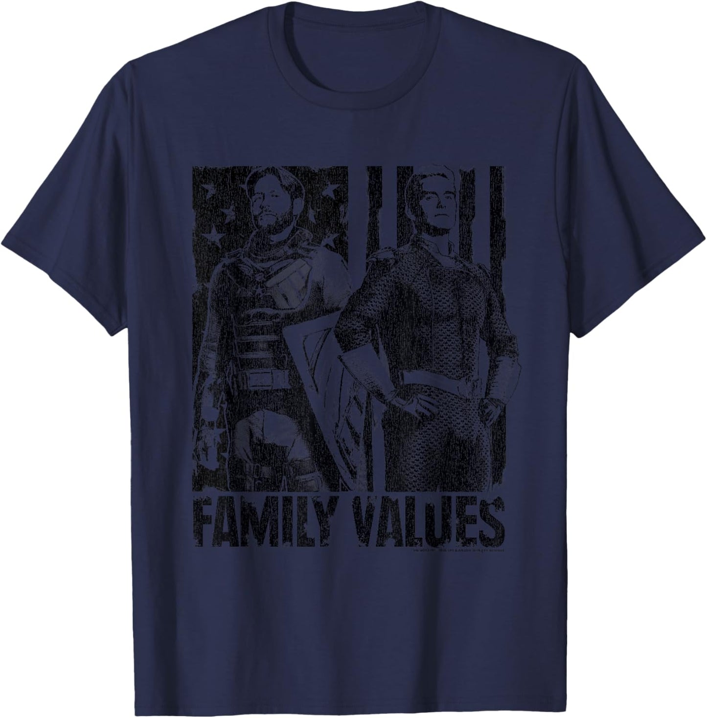 The Boys Family Values Homelander & Soldier Boy TV Show T-Shirt - T-Shirt | Navy