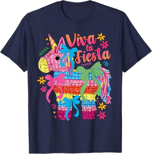 Viva La Fiesta Pinata Coquette Bow Mexican Party Women Girl T-Shirt - T-Shirt | Navy