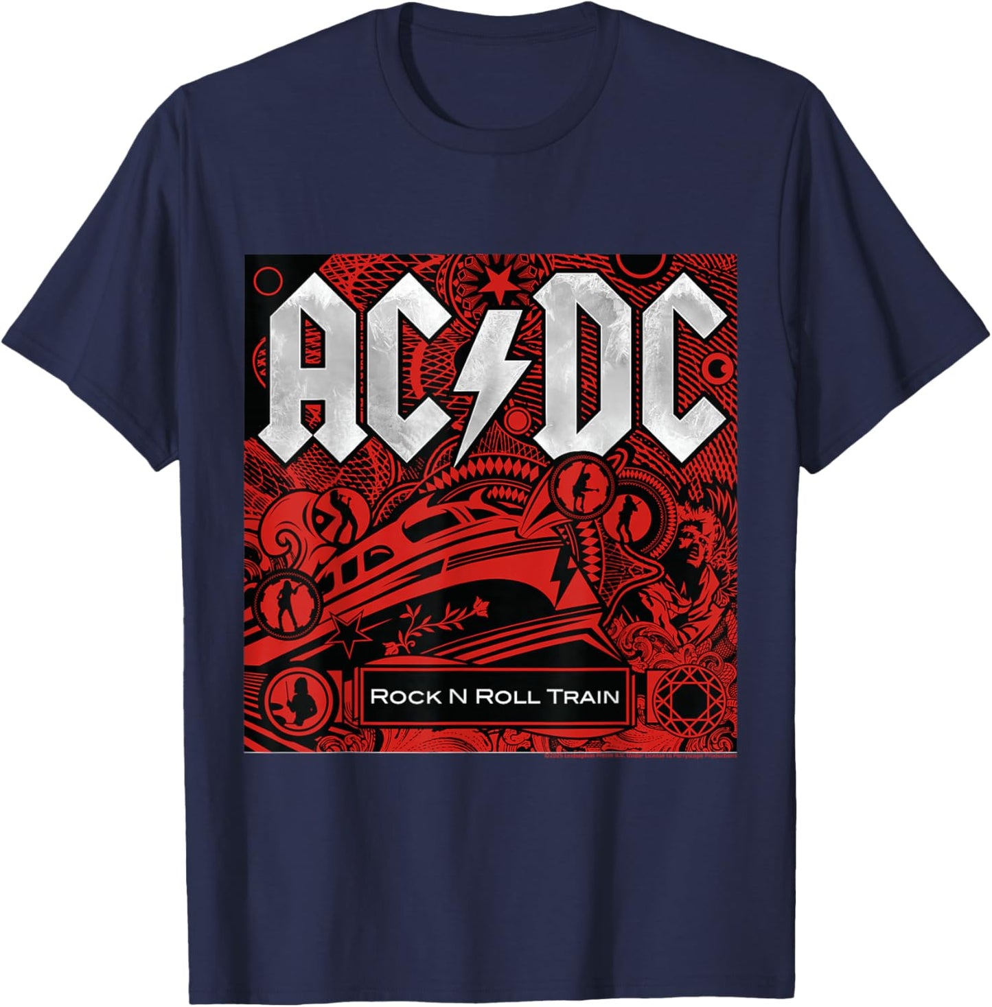 AC/DC Music Band Rock N Roll Train T-Shirt - T-Shirt | Navy