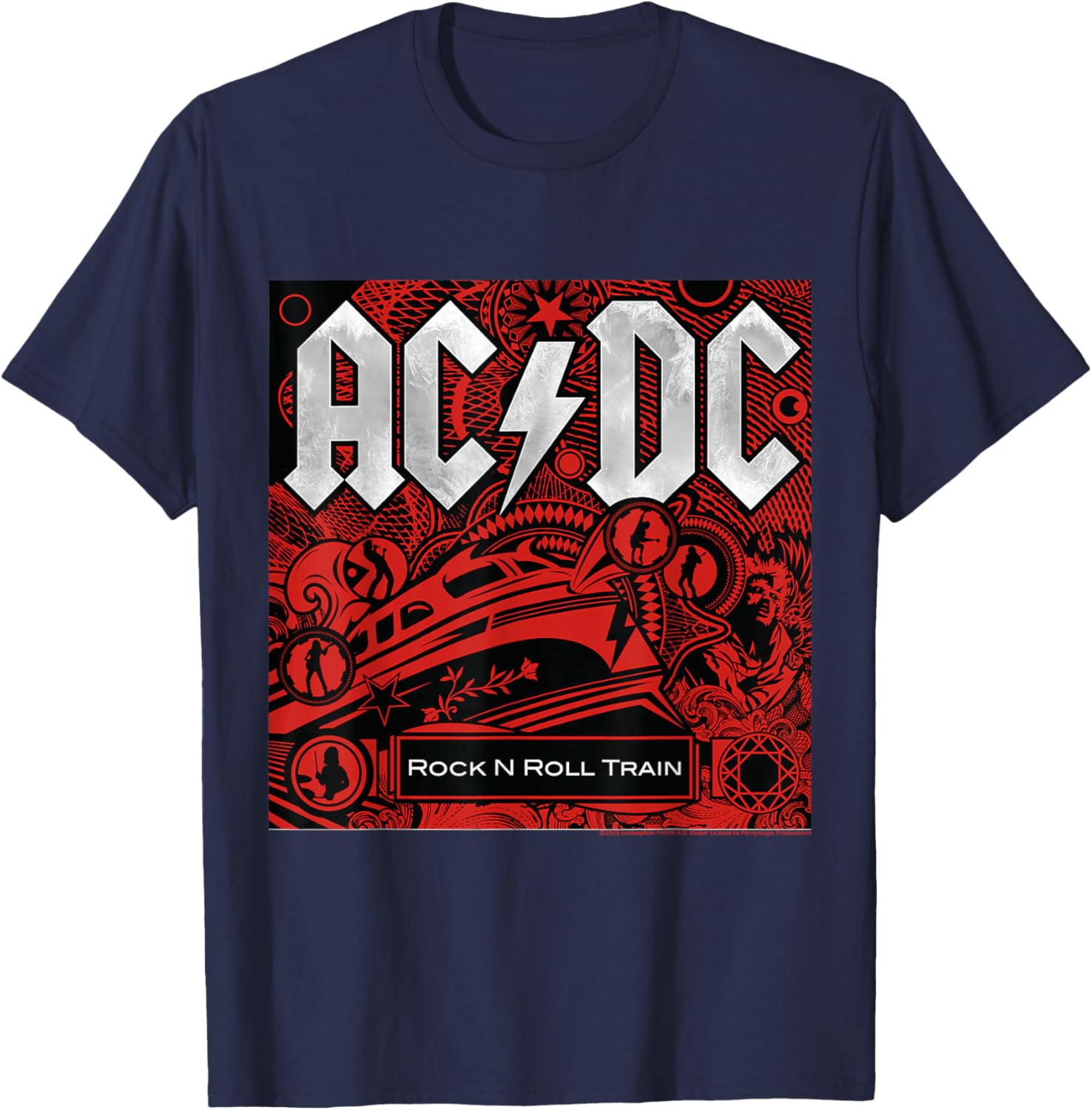 AC/DC Music Band Rock N Roll Train T-Shirt - T-Shirt | Navy