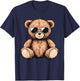 Cool Teddy Bear Men Women Kids Casual Cute Funny Graphic T-Shirt - T-Shirt | Navy