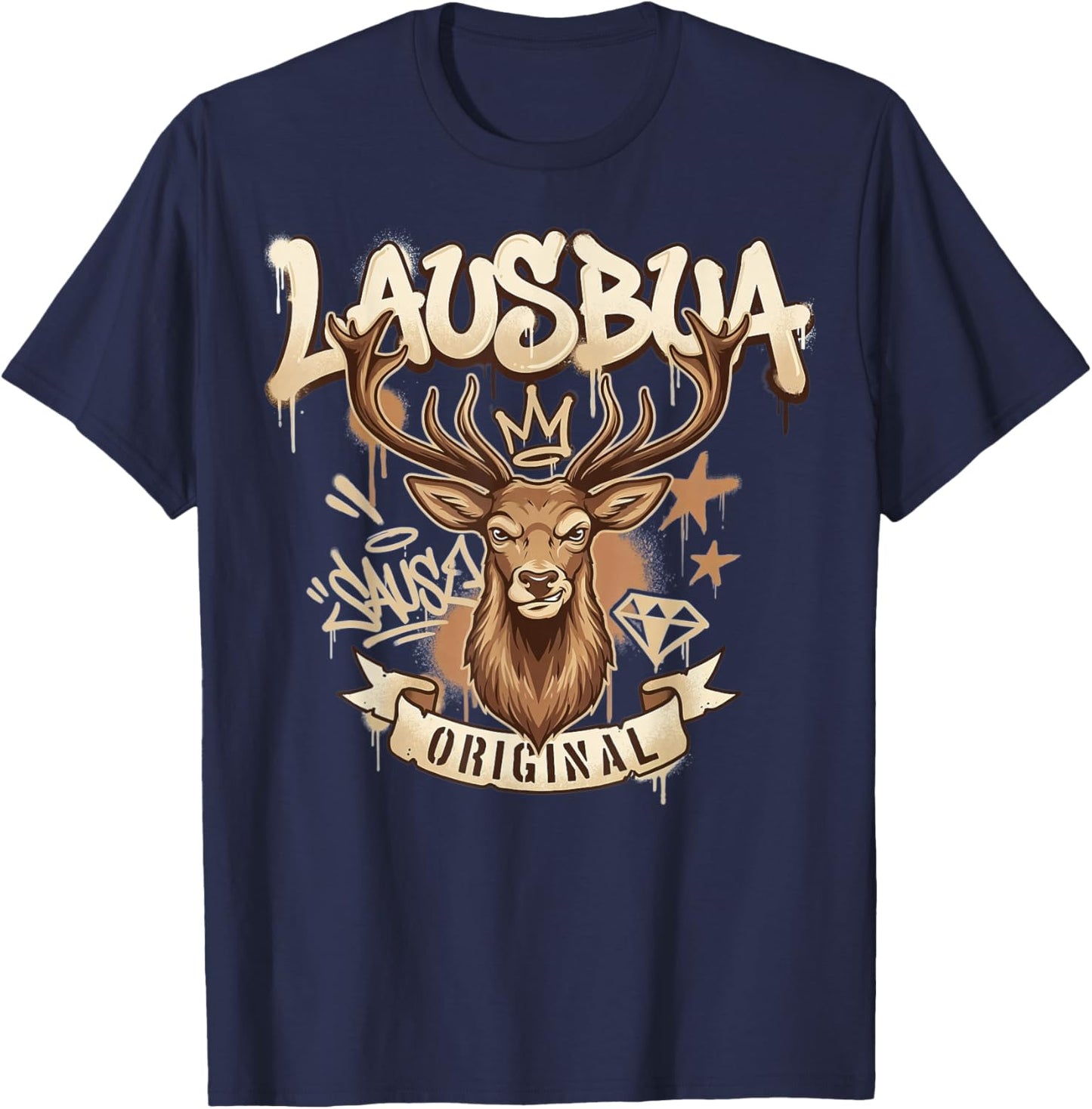 Herren Trachtenshirt Kinder Trachten Shirt Jungen Lausbua T-Shirt - T-Shirt | Navy