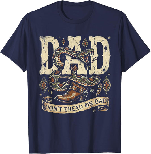 Western Dad Country Men Rodeo Retro Cowboy T-Shirt - T-Shirt | Navy