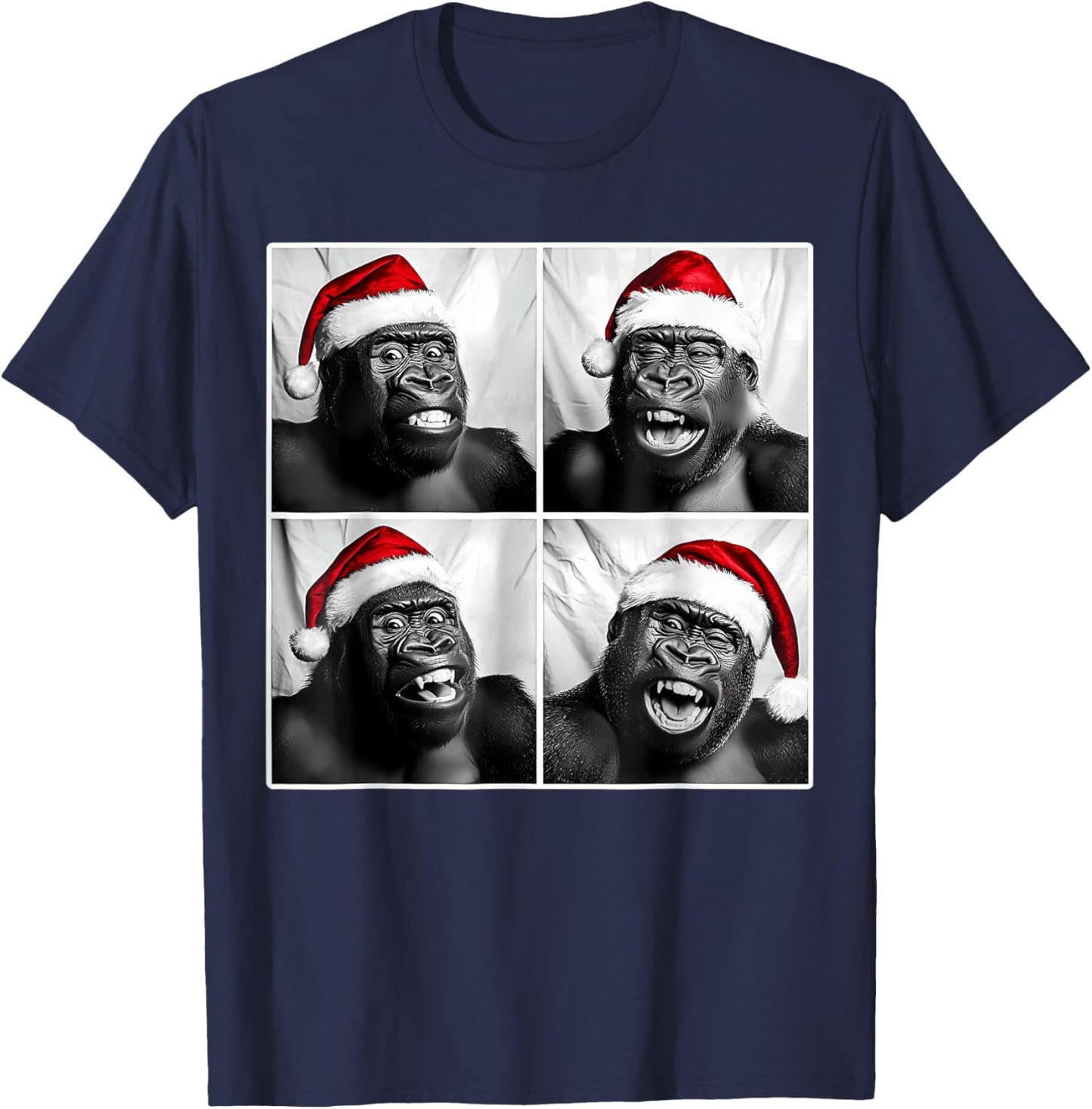 Funny Monkey Selfie Shirt Christmas Selfie Xmas Gorilla Meme T-Shirt - T-Shirt | Navy