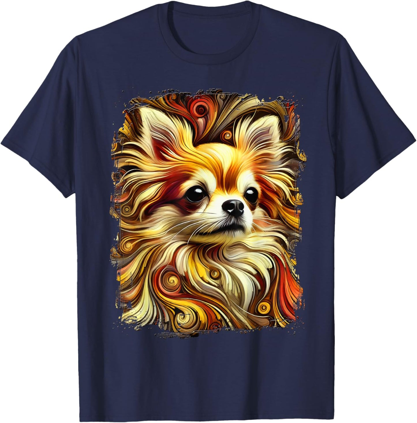 Cute Chihuahua Colourful Artwork T-Shirt - T-Shirt | Navy