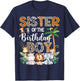 Sister Of The Birthday Boy Safari Jungle Bday Party T-Shirt - T-Shirt | Navy