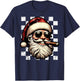 Santa Claus Is Smoking Cigar With Sunglass Smoker Christmas T-Shirt - T-Shirt | Navy