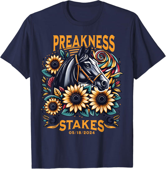 Preakness Stakes Horse Racing Outfit Women's Design T-Shirt - T-Shirt | Navy