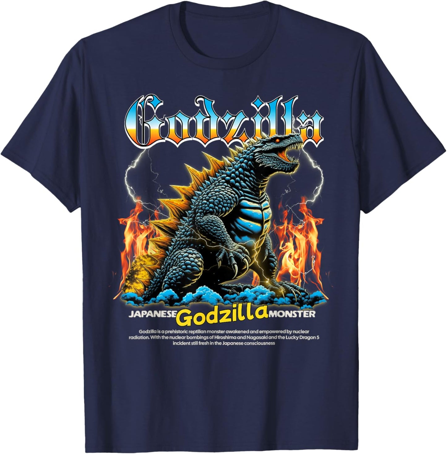 Godzilla Japanese Monster T-Shirt - T-Shirt | Navy