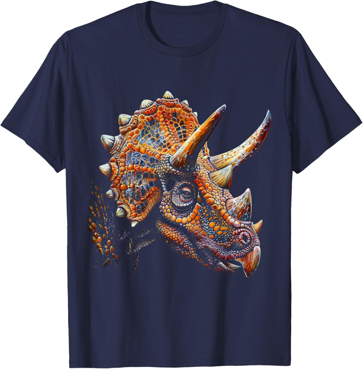 Triceratops Dinosaur Graphic Art Triceratops T-Shirt - T-Shirt | Navy