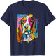 Basset Hound Pop Art Dog Colorful Abstract Street Art T-Shirt - T-Shirt | Navy