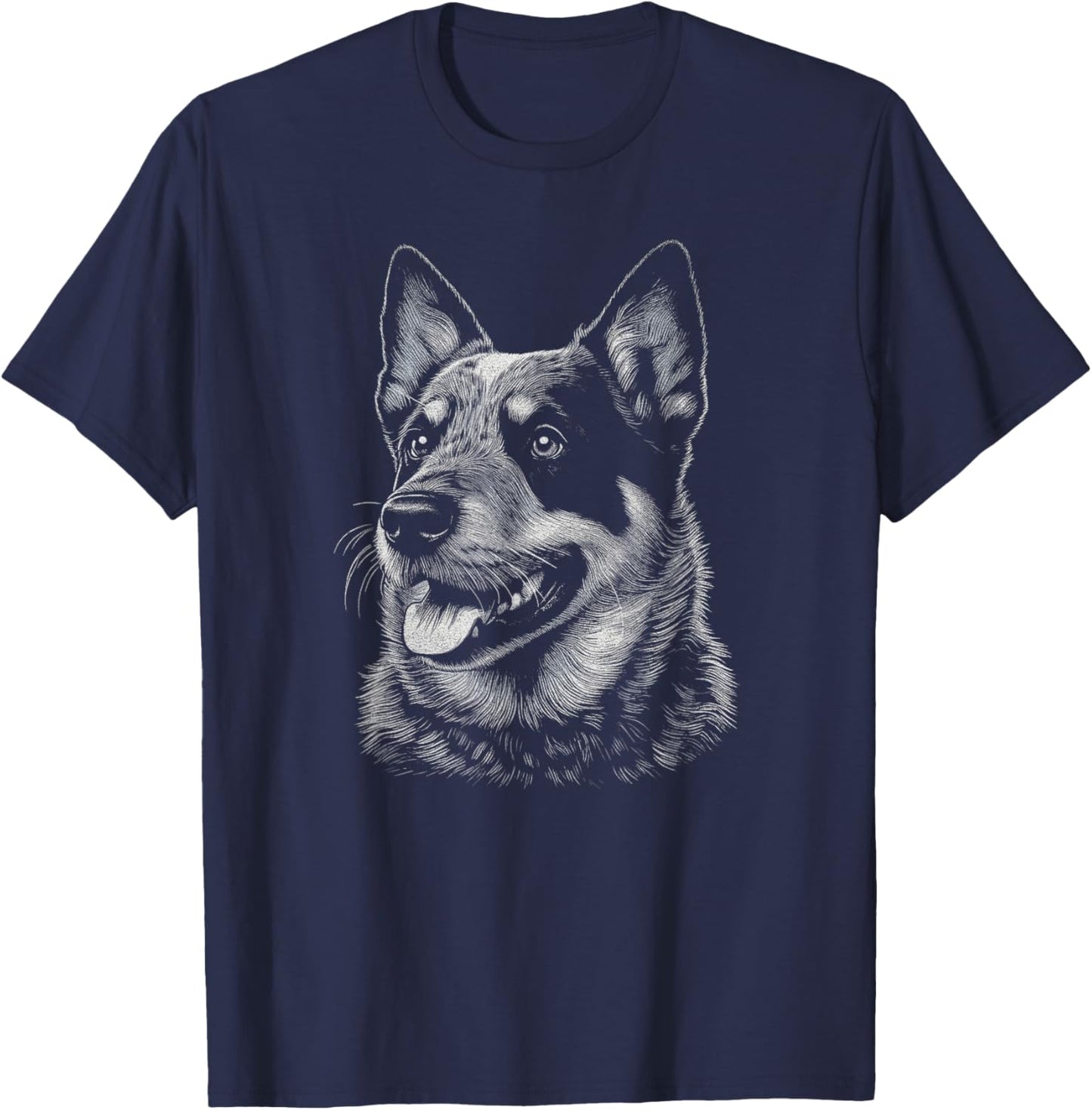 Australian Cattle Dog Blue Heeler Art and Men T-Shirt - T-Shirt | Navy