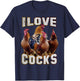 I Love Tails Funny Cockerels Memes Chicken Lovers , black, S T-Shirt - T-Shirt | Navy